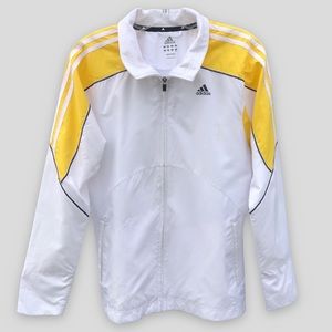 ADIDAS Bright White and Yellow Windbreaker Jacket - MD